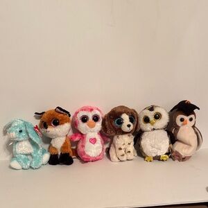 Six assorted Beanie Babies